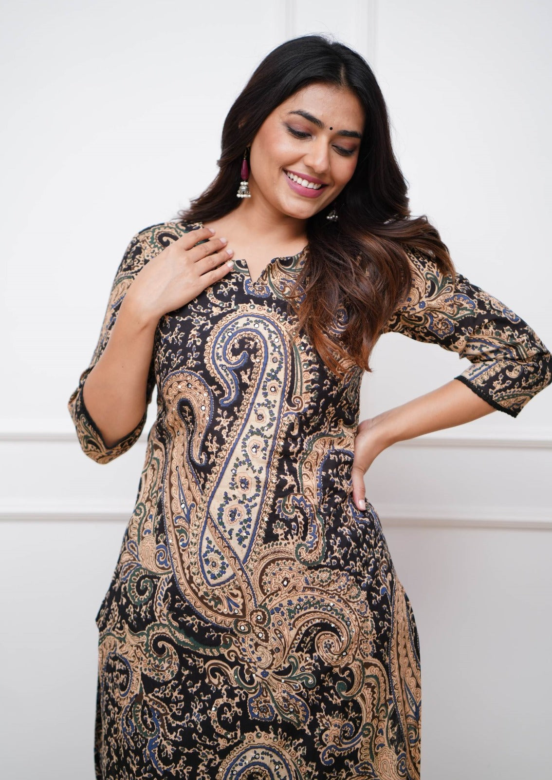 Black Kerry Viscose Long Co-ord Set