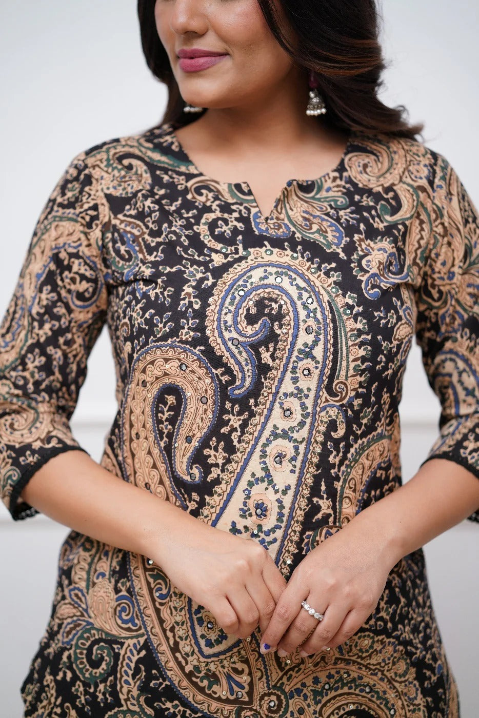 Black Kerry Viscose Long Co-ord Set