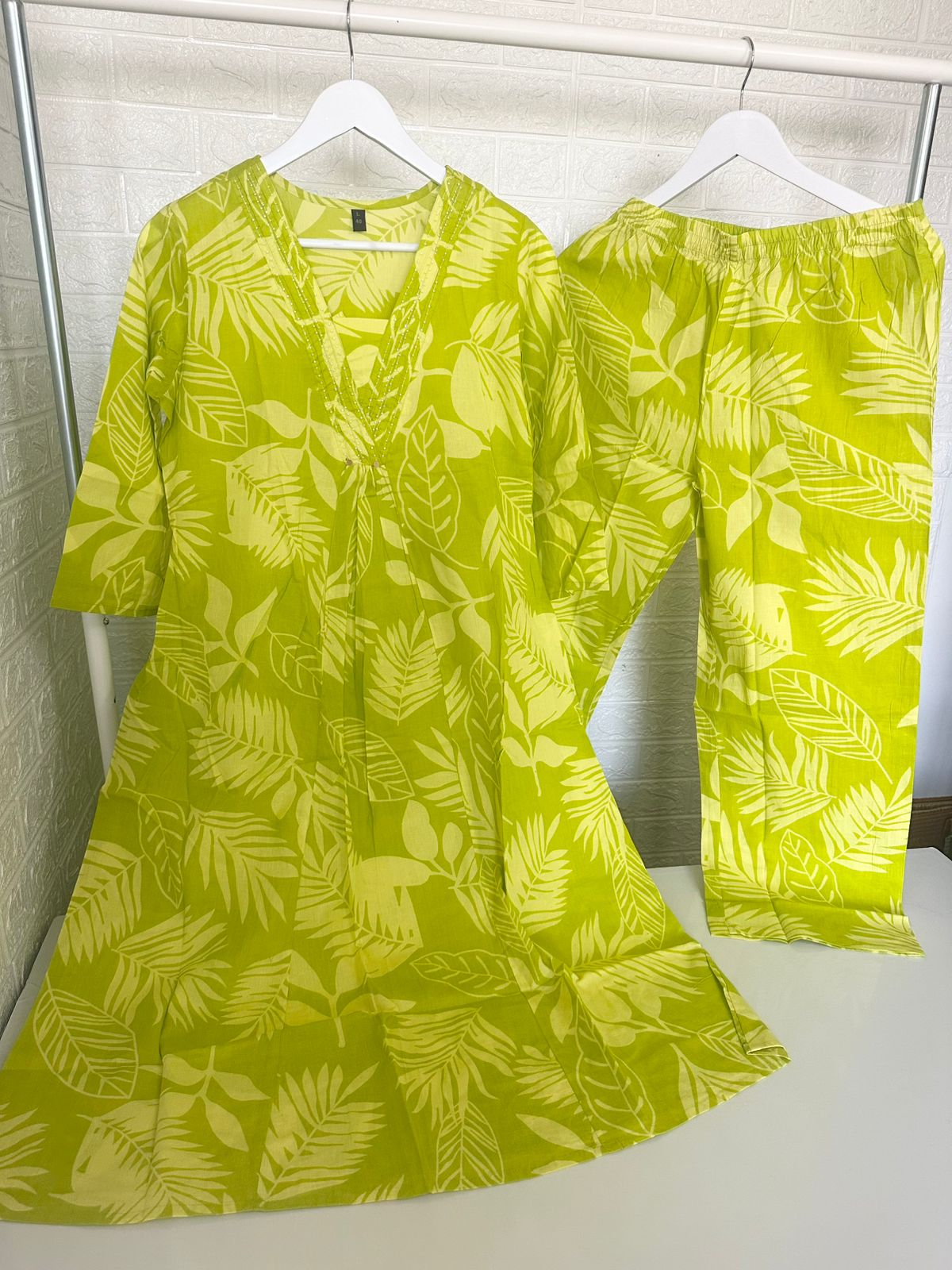 Diti Lemon Yellow Cotton Co-ord set