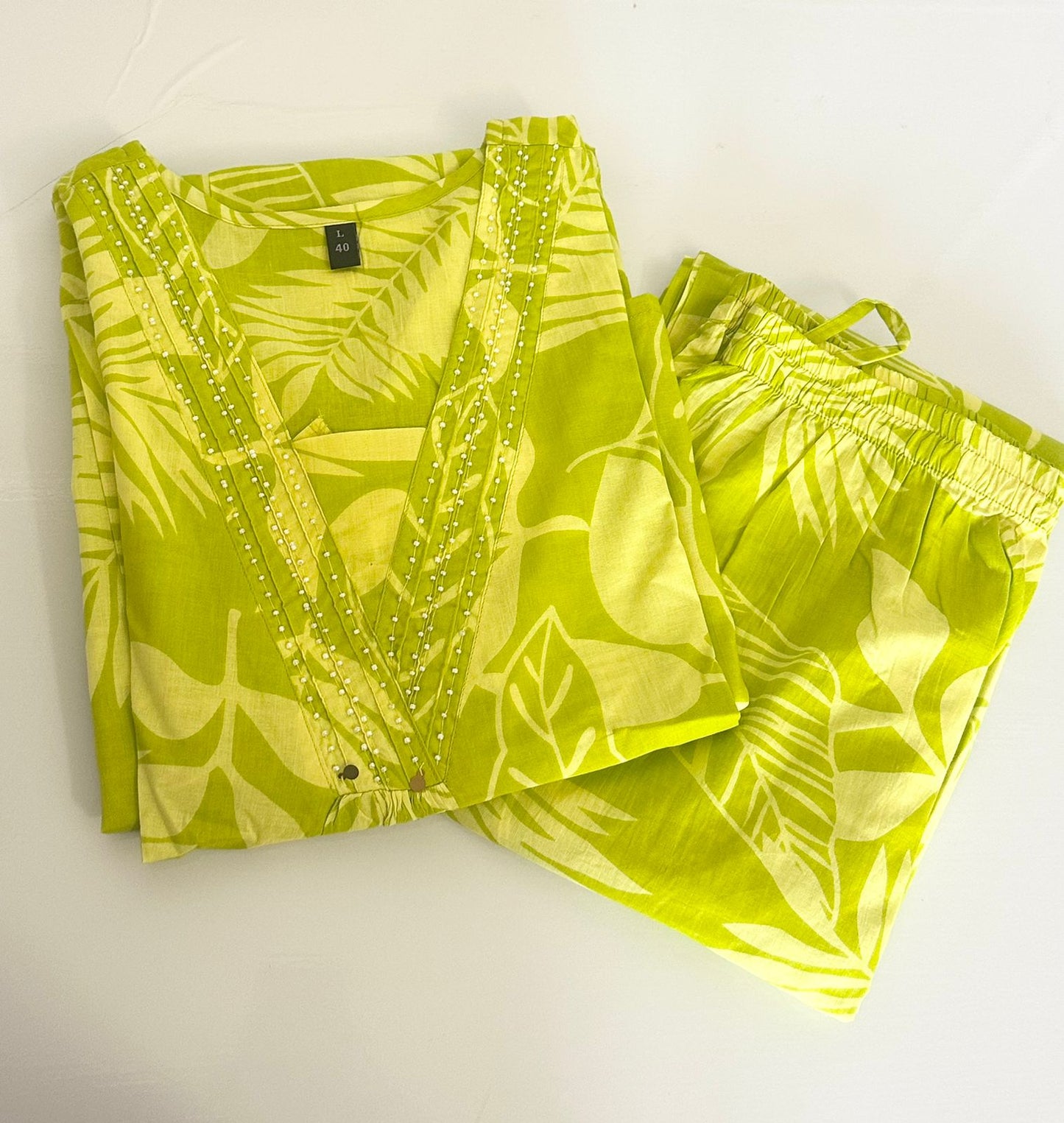 Diti Lemon Yellow Cotton Co-ord set