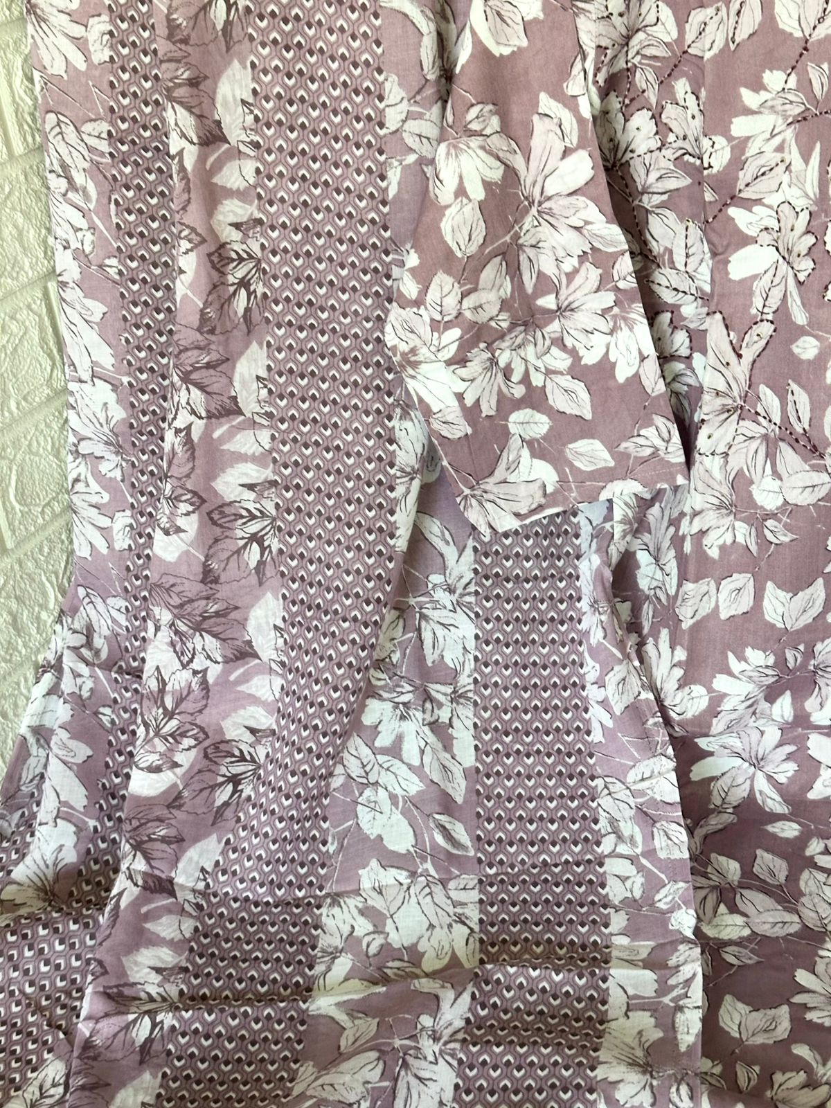 Femi Violet Cotton Floral Suit Set
